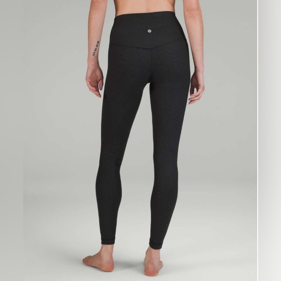 Lululemon Align High Rise Black Emboss Leggings - Picture 1 of 7